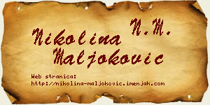Nikolina Maljoković vizit kartica